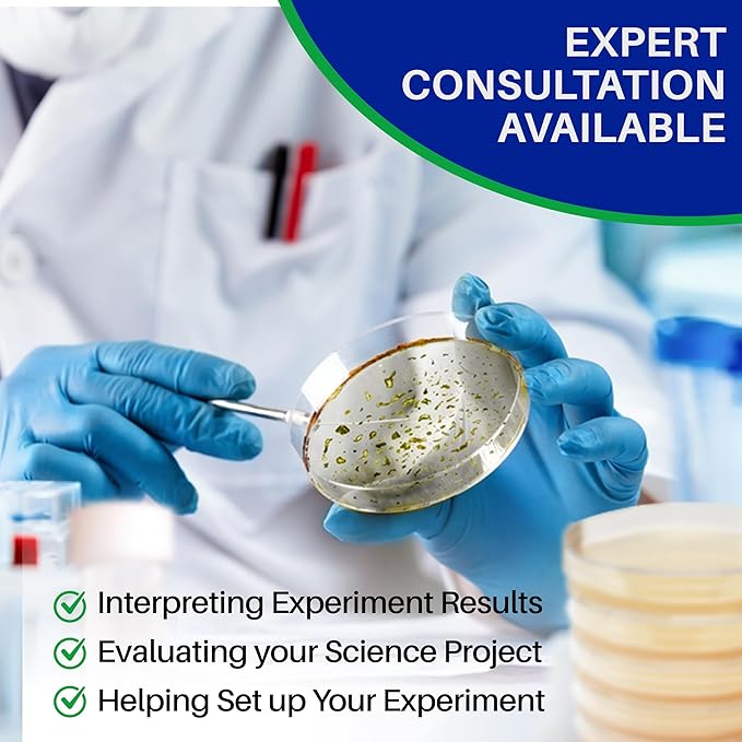 Evviva Sciences Nutrient Agar Petri Dishes Science Project Kit, Pre-Poured Agar Plates for Science Experiments, with Experiment eBook