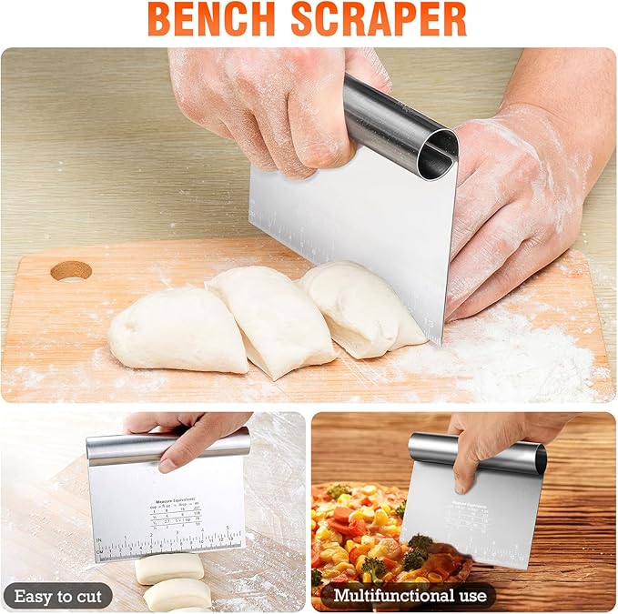 9PCS Stainless Steel Pastry Blender Set, 3 Cup Flour Sifter, Biscuit Cutter