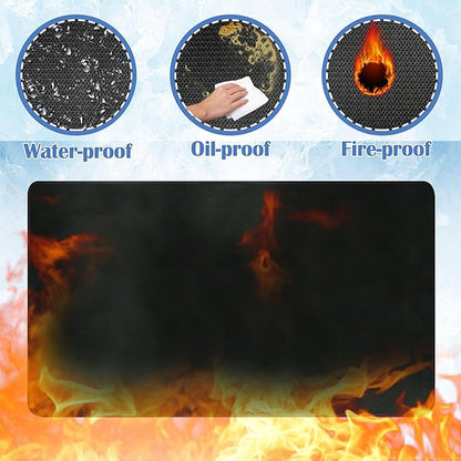 Ogrmar 48 x 30 Inch Under Grill Mats for Outdoor Grill, Indoor Fire Pit/Fireplace Mat, Waterproof Oil-Proof Grill Floor Pads, BBQ Mat Protector for Deck, Patio and Grass (48 * 30 Inch)
