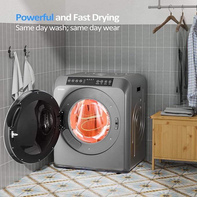 ROVSUN 13.2LB Portable Clothes Dryer, 3.5 Cu.Ft High End Front Load Tumble