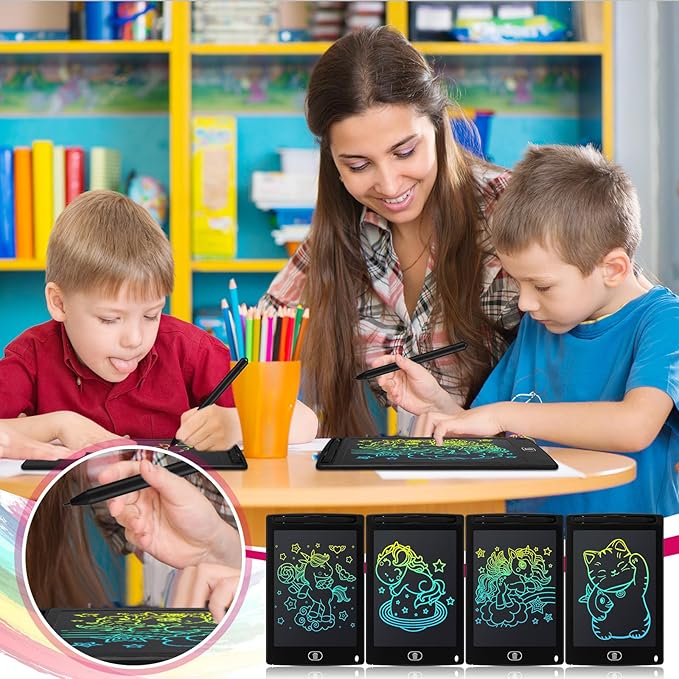 Zhehao 20 Pack LCD Writing Board for Kids, 8.5 Inches Doodle Reusable Screen Drawing Pad Erasable Painting Pads Educational Toy for 3-8 Years(Black)