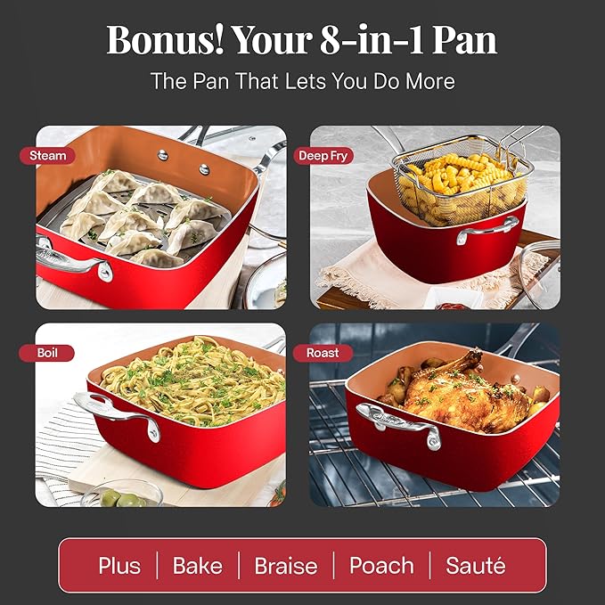 Gotham Steel 20 Pc Pots and Pans Set Nonstick Cookware + Bakeware Set, Complete
