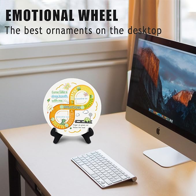 Feelings Wheel, Double-Sided Emotion Wheel with Stand, Counseling Office Must Have, Feelings Wheel Suitable for Therapy Office Decor School Counseling Office Must Have (8Z, 1)