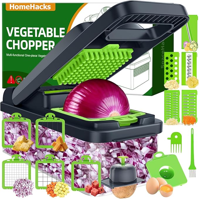 HomeHacks Vegetable Chopper Vegetable Cutter, 15 in 1 Kitchen Gadget, Onion