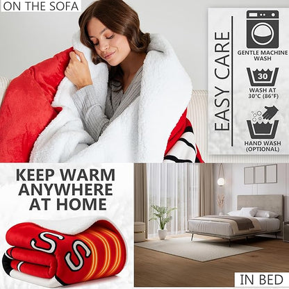 Peanuts Snoopy Heated Blanket Electric, King Size Luxurious Fleece Blanket