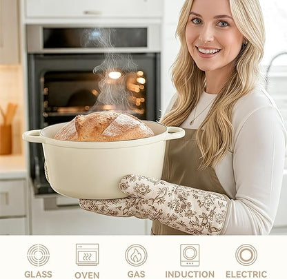 4.5 Quart Dutch Oven Pot with Lid, Non Stick Enameled Cast Iron Dutch Oven