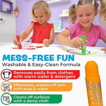 Kwik Stix Solid Tempera Paint Sticks – 12 Pack of Light Blue – Same Color Washable, Quick Dry, ASTM Certified, Non-Toxic, Allergen-Free Kids & Toddler Art Supplies for Home, School & Crafts