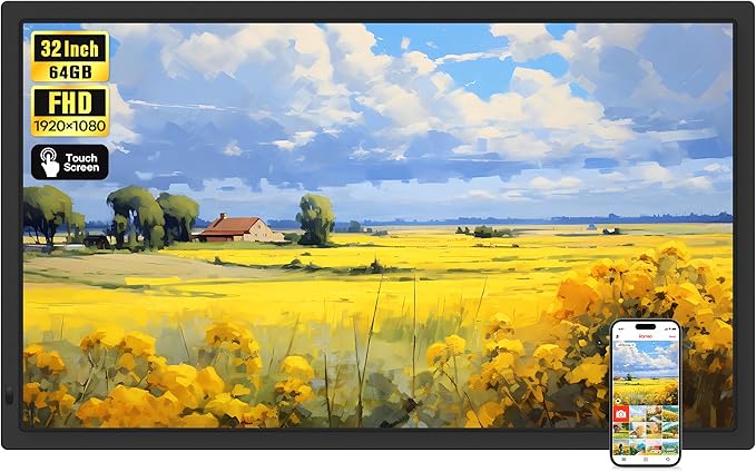 Frameo 32" Extra Large Digital Picture Frame, Smart WiFi Photo Frame