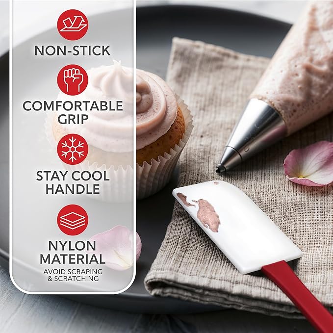 Silicone Spatula Set, 17 Piece Baking Utensils, Nylon and Stainless Steel