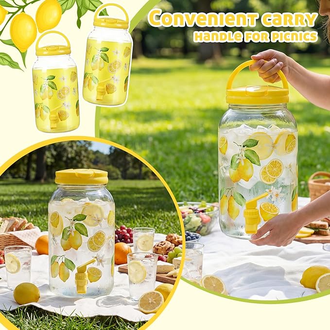 Havawish 2 Pcs 1 Gallon Plastic Beverage Dispenser