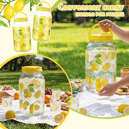 Havawish 2 Pcs 1 Gallon Plastic Beverage Dispenser