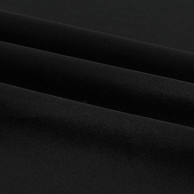 DUALIFE Black Curtains 54 Inch Length, Solid Energy Efficient Thermal Insulated