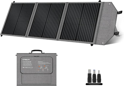 100W Portable Solar Panel for Camping RV Marine - Foldable Solar Panel Kit with Adjustable Kickstand, High Efficiency 23%, USB/Type-C/XT60/MC4 Outputs