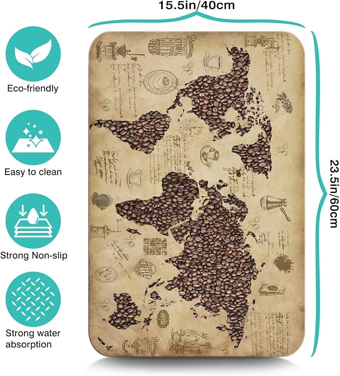 Fun Coffee Mat 23inx15in, Coffee Bar Mat
