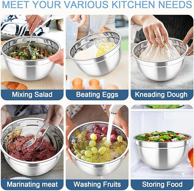 TeamFar Mixing Bowls with Lids,