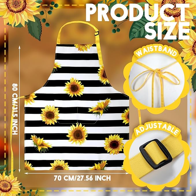 Geetery 4 Pcs Chicken Aprons for Women Rooster Print Apron Waterproof