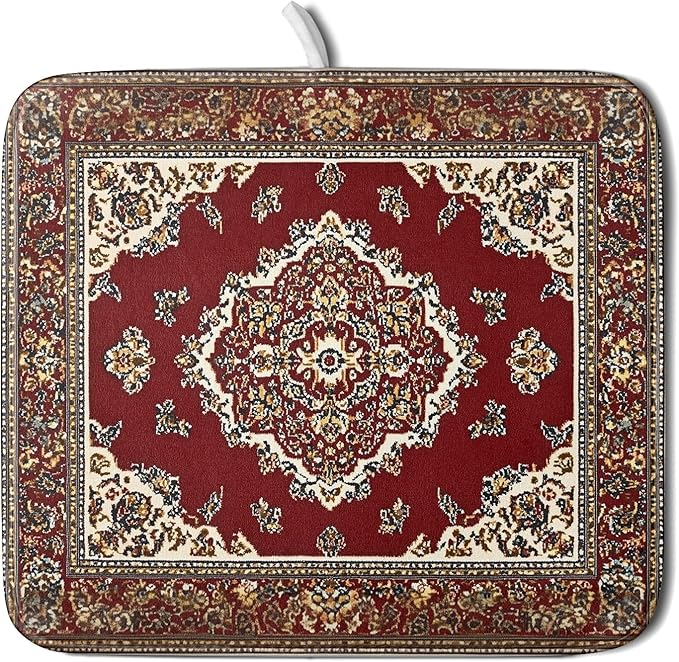 Giwawa Vintage Boho Dish Drying Mat Antique Tribal Rustic Red Floral Dish