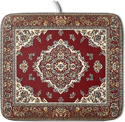 Giwawa Vintage Boho Dish Drying Mat Antique Tribal Rustic Red Floral Dish