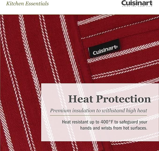 Cuisinart Neoprene Oven Mitts and Potholder Set-Heat Resistant Oven Gloves to