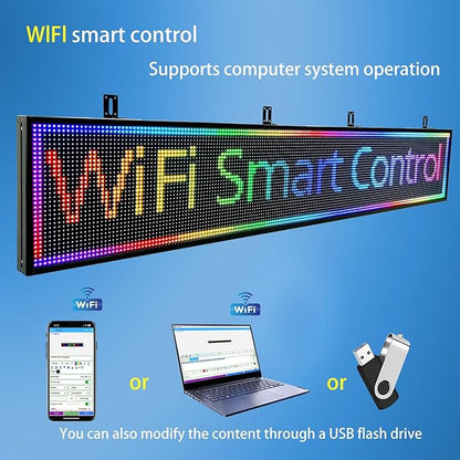 P10 77"X14"Programmable Led Sign Custom Scrolling Outdoor Digital Display Signs