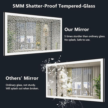 YEELAIT 51x40 Inch LED Bathroom Mirror
