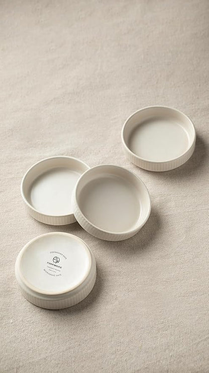 famiware Star Soy Sauce Dish Ceramic Dipping Bowls Set of 6, 4 oz Individual Dip Sauce Cups/Bowls/Dishes/Plates, Small Serving Bowl for Side Dishes, Dessert, Ice Cream, Sushi - Matte White