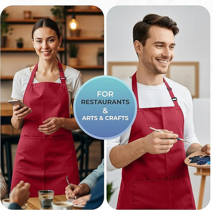 Utopia Kitchen 4 Pack Bib Apron Adjustable