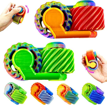 2Pack 3D Printed Spiral Fidget Spinner Toys Gears,Fidget Toys for Kids Adults, Sensory Toy for Anxiety Stress Relief, Novelty Gifts for Friends,Valentine Christmas Classroom Gifts for Kids