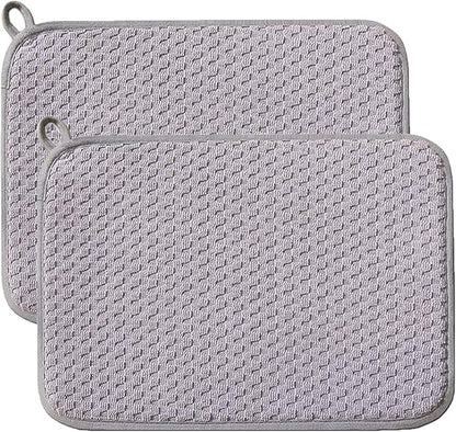 Dish Drying Mats for Kitchen Counter 2 Pack, Dish Drying Pads Absorbent
