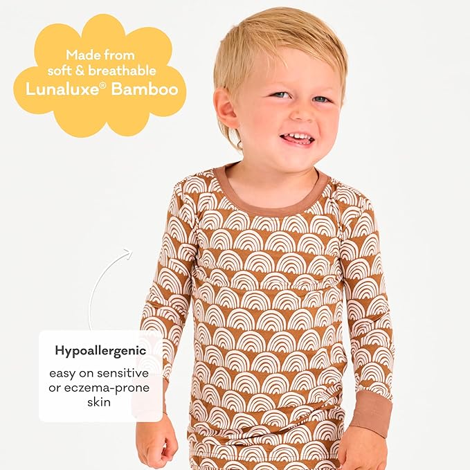 Little Sleepies Two-Piece Pajama Set for Boys & Girls, Soft Viscose from Bamboo Toddler Pajamas for Kids, Family Matching PJs