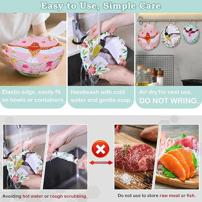 5-Size Reusable Beeswax Bowl Covers