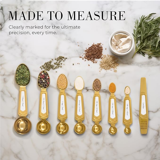 White and Gold Measuring Spoons