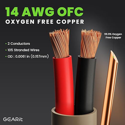 GEARit Outdoor Speaker Wire CL3 Rated, 14 Gauge Speaker Wire, Speaker Cable 100