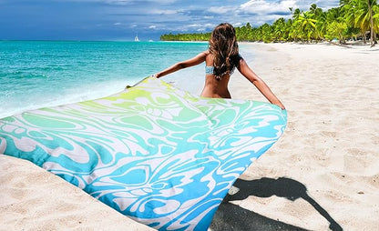 WIWIGO Beach Blanket Waterproof Sandproof Beach Mat 79" X 83"/10'x9'for 2-8