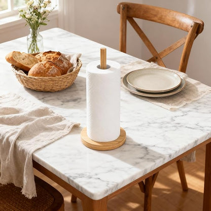 WORHE Bamboo Paper Towel Holder Countertop 1 Pack Thick Sturdy Base, Standing