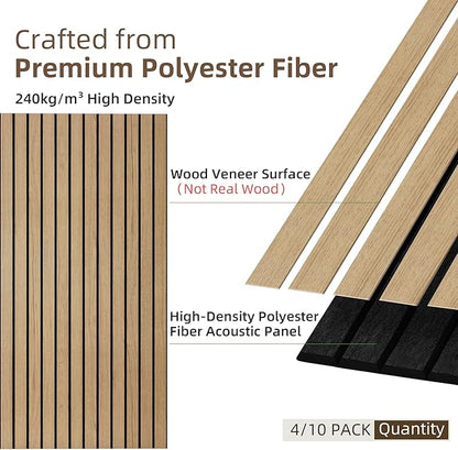 TO-TH Wood-Look Sound Panels, 4 Pack 47.2” x 23.6” Soundproof Wall Panels