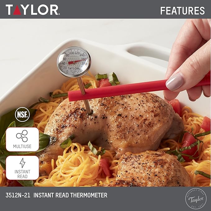 Taylor Instant Read Analog Meat Food Grill BBQ Cooking Kitchen Thermometer
