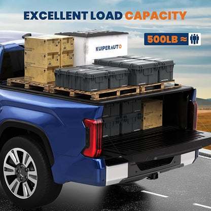 KUIPERAUTO 6.5ft Quad-Fold FRP Hard Truck Bed Tonneau Cover Compatible with 2015-2026 Ford F-150 SuperCrew/1.5 Cab/Single Cab,On Top Mount,Lockable,Styleside Bed 78.9inch