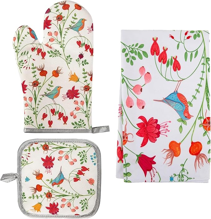 3 Pcs Kitchen Stuff, Kitchen Oven Mitts and Pot Holders Sets