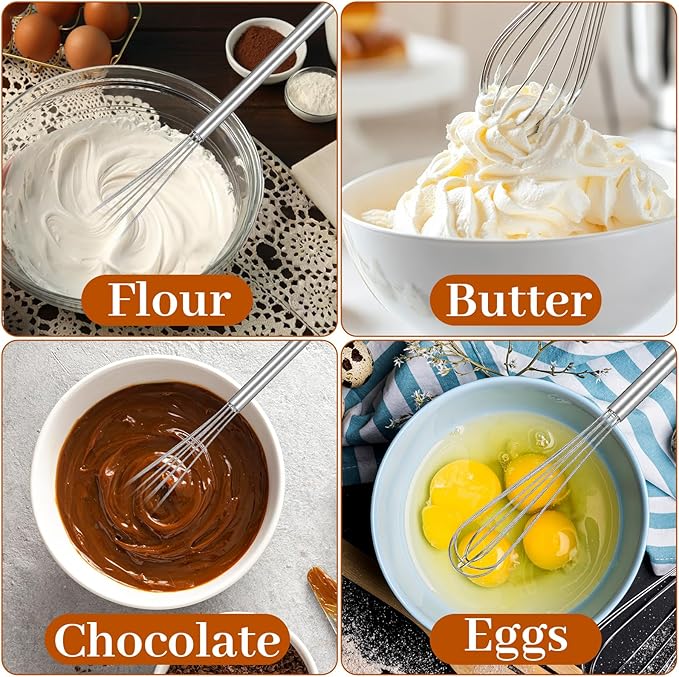 Hecila Mini Whisk Stainless Steel Mixer Compact Small Whisks