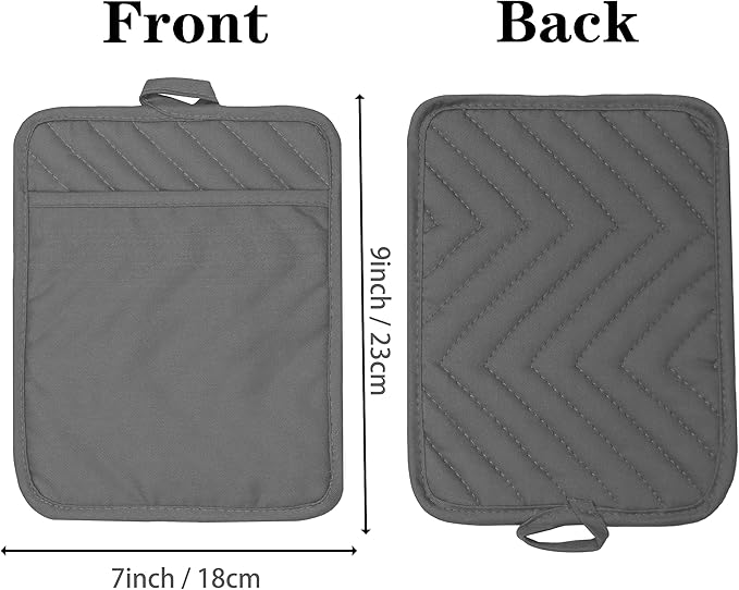 Oven Pot Holder with Pocket Cotton Heat Resistant Coaster Potholder Kitchen Hot