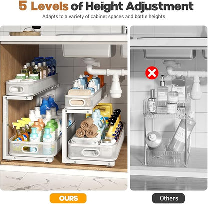 2 Pack 21.3IN-Depth Under Sink Organizer