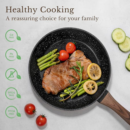 EWFEN 25 Pcs Pots and Pans Set, Nonstick Ceramic Cookware Sets, Healthy