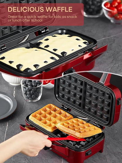 FOHERE Waffle Maker 3 in 1 Sandwich Maker 1200W Panini Press
