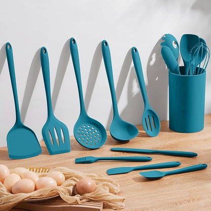 Homikit Silicone Cooking Utensils Set, 15-Piece Nonstick and Heat Resistant