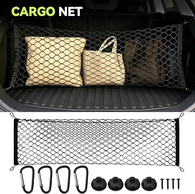 Tongama-Floor Mats for 2023 2024 2025 Kia Sportage Hybrid, All Weather TPE Trunk Mat and Backrest Mats and Cargo Net and Door Sill Guards for Kia Sportage Floor Liner Accessories