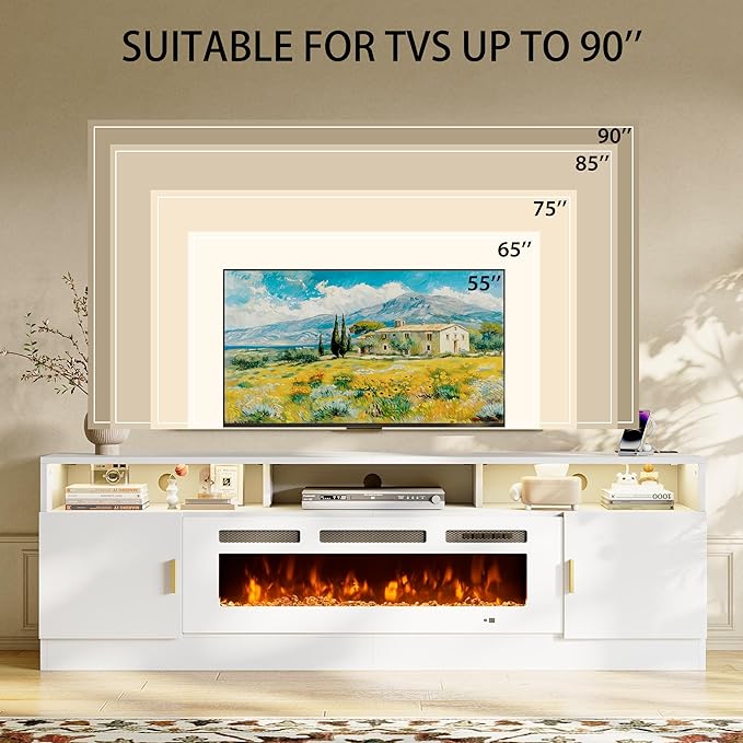 oneinmil 78" Fireplace TV Stand