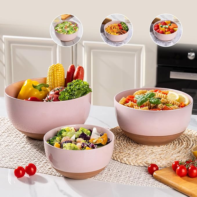 AmorArc Ceramic Mixing Bowls|Nesting Bowls Set of 3