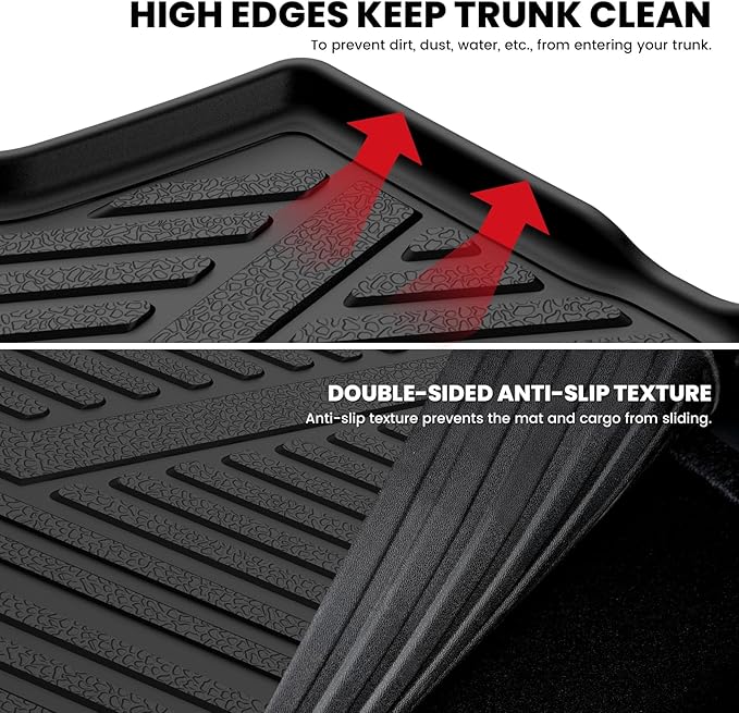 LASFIT 3D Custom Fit Trunk Cargo Mat for Volkswagen VW2018-2024(Fit 5 Seats), All Weather Protection Premium TPE Trunk Mat Trunk Liner Trunk Tray Cargo Liner, Easy to Clean