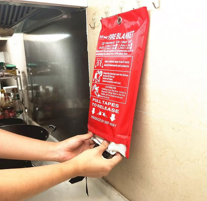 Inf-way Emergency Fire Blanket for Home and Kitchen, 5 Size for Choice, 4 Pack Large Fire Blanket 3.9x3.9ft